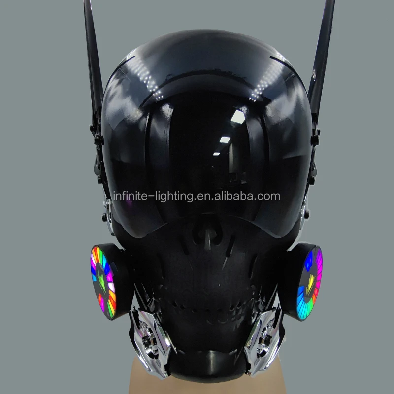 cyberpunk motorcycle helmet gas mask Futurist – Cyber Techwear Available In Black Sound-activated Cyberpunk Gas Mask Futuristi