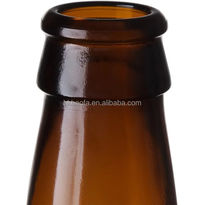 12 oz. (355 ml) Amber Glass Long Neck Beer Bottle, Pry-Off Crown