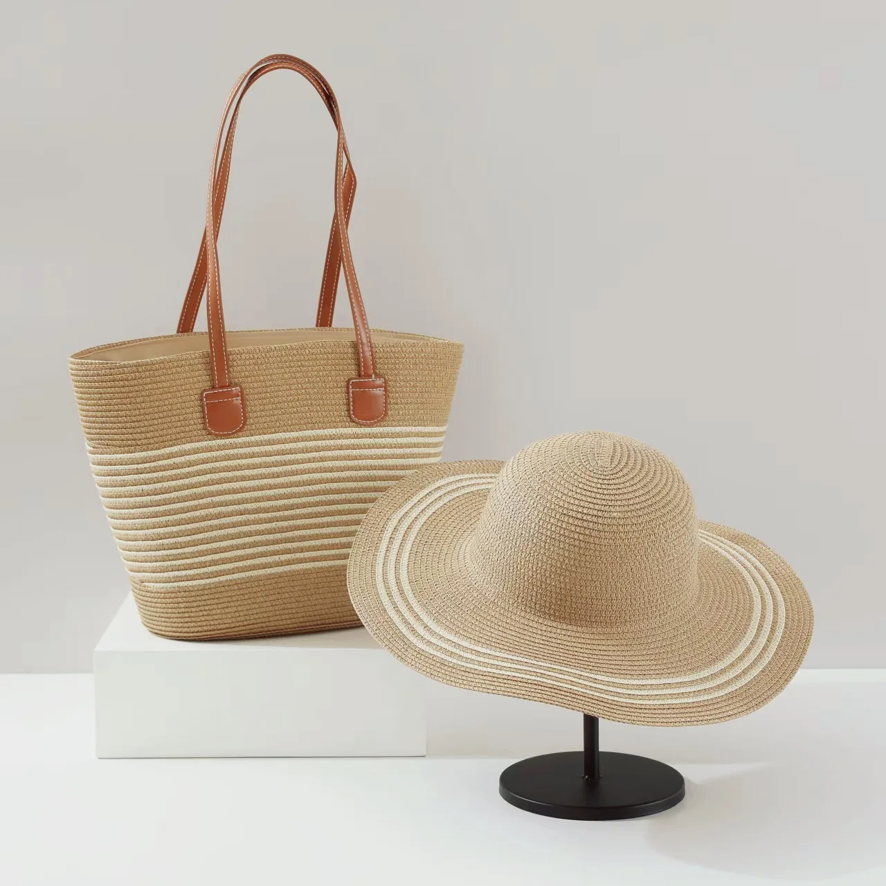 Artisanal Woven Straw Tote with Zipper Closure Handcrafted for Portable Travel & Daily Use French Elegance & Beach Vibe