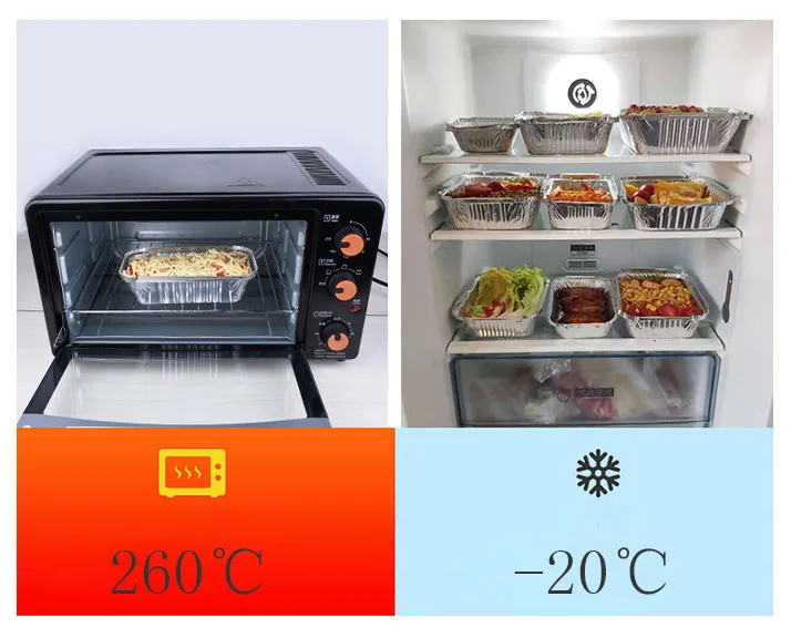 product tia ca50 factory direct sales food contact grade 7 inch square box storage food foil container-7