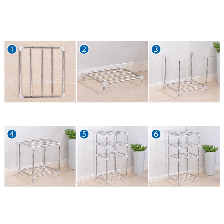 EE140 5 Tier Stainless Steel Stackable Kitchen Organizer Shelf Rack Microwave Oven Pot Pan Steamer Storage Holder Rack Shelves
