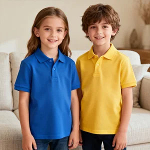 OEM ODM Summer 100% Cotton Pique Boy Girl Polo Shirt Children Custom Embroidery Print Kids Uniforms School Polo Shirt
