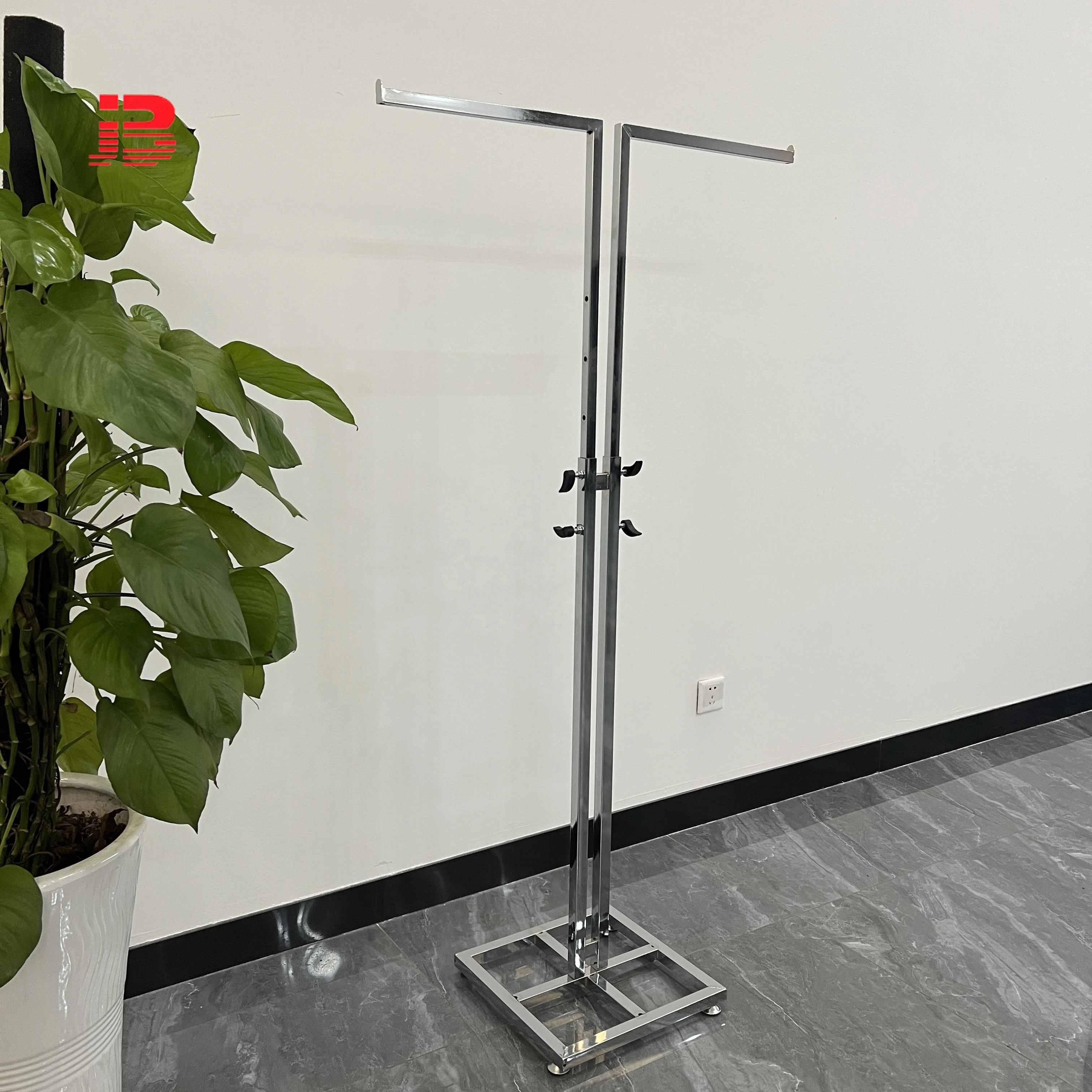 Metal Stainless Steel/ Iron Mirror Clothing Display Stand Adjustable Garment Display Racks