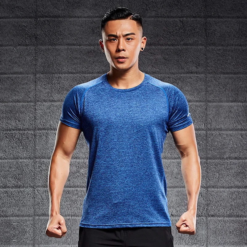 JL0327B Mens Fitness Sports T Shirt Mens Breathable O-Neck T Shirt Gym Fitness Quick Dry T-Shirts for Men