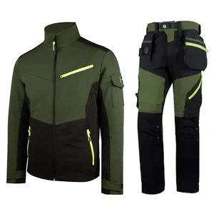 Working Safety Jackets Trouser Multi-Pockets Nylon Workwear Sets for Mechanic Scrubs Uniforms Work Suits Cargo Pants Clothes Men