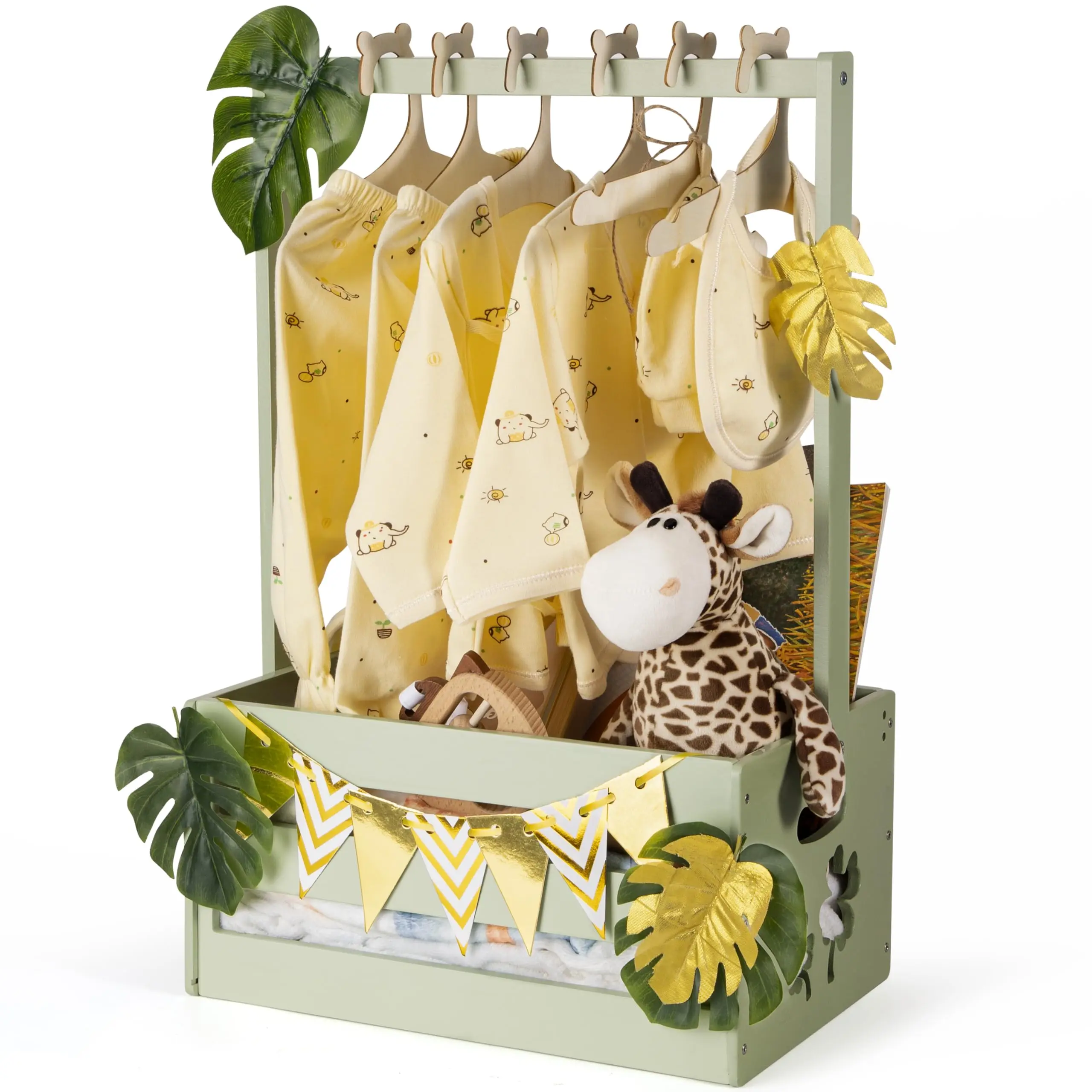 Aangepaste Houten Baby Douche Krat Kast Geschenken,Baby Douche Mand Met