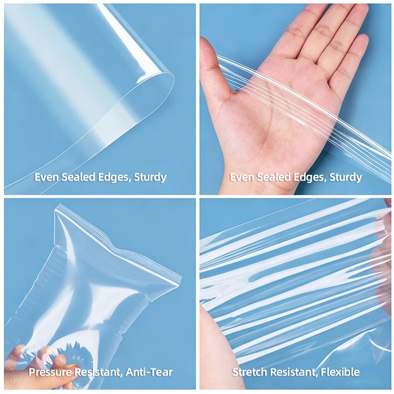 Custom Transparent Poly ZipLock Bag Wholesale Food Packaging Custom Print Storage Pouch for Jelly Gum Bulk Printing