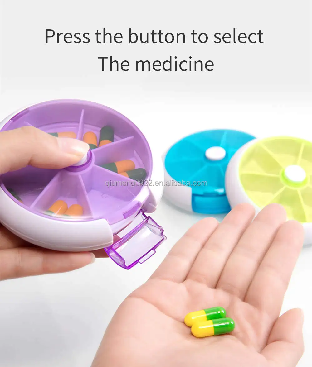 Rotating Day Pill Container Lemon Pill Box Splitter Pill Organizer Medicine Box Travel