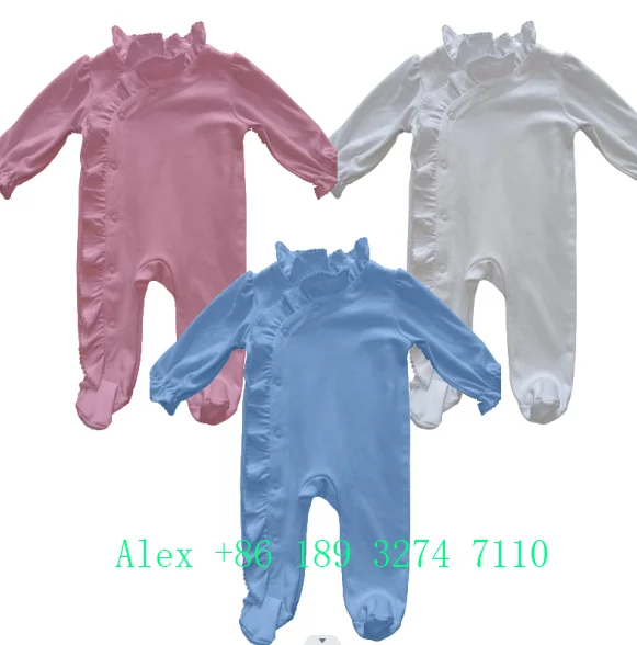 Baby Girl Footie With Pink Trim main image 1