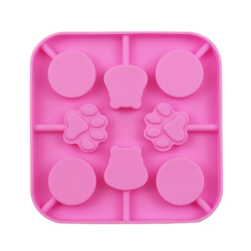BPA Free Easy  Release  Multi Designs and Shapes Silicone Press Mold for Kids DIY Chocolate Candy Lollipop Mold