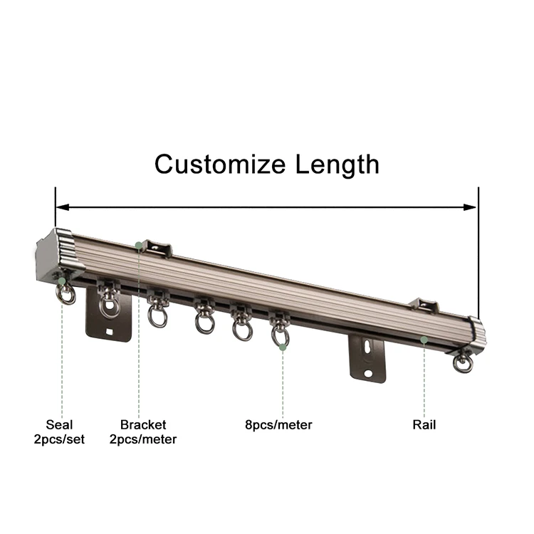 Zshine Curtain Track Single Track Heavy-duty Curtain Valance Rails ...