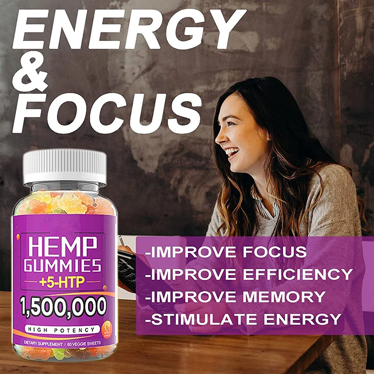 OEM Shape and Color Different Flavor Hemp Seed Oil Gummies Cold Pressed Hemp Weightloss Gummies