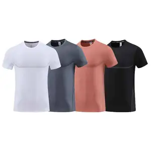 Custom Men's Casual T-shirts Wholesale Printed Blank Tops Wicking Tight Quick-Drying Yoga Shirts