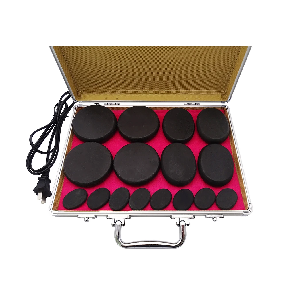 Spa Hot Massage Stone 16pcs Massage Stone With Aluminum Heating Box