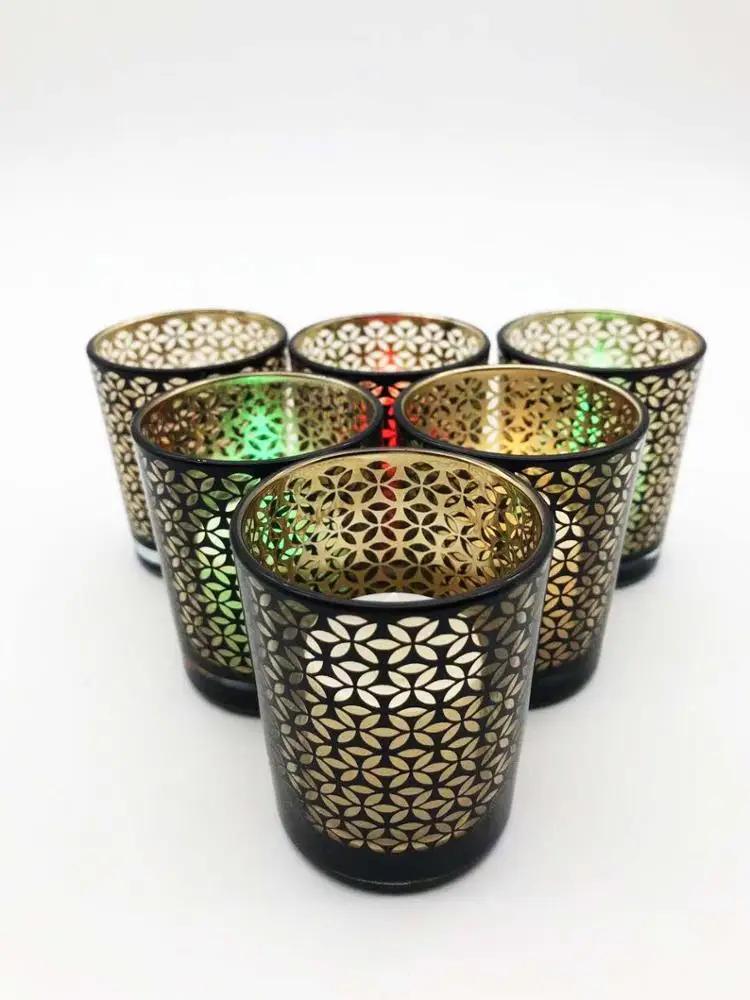 NITIME Gouden Votive Kandelaars Set van 12, Huisdecoratie NITIME Gouden Votive Kandelaars Set van 12, Huisdecoratie
