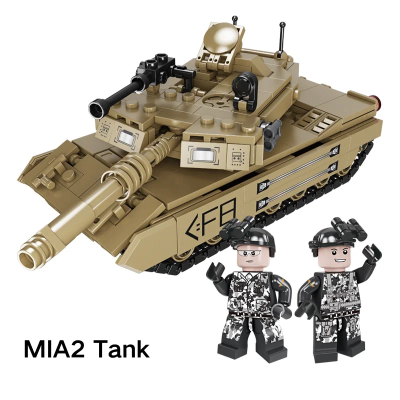 PANDAS World War Tank DIY Military Model Army Tank Soldier Play Set Artillery Armored Vehicle Building Block Made of Plastic