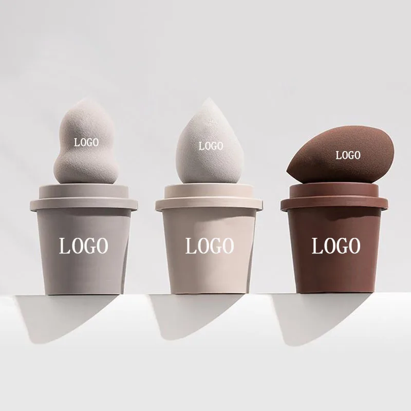 Customizable Beauty Cosmetic Blender Private Label Latex-Free Coffee Cup Makeup Sponge for Enhancing Your Makeup Skills