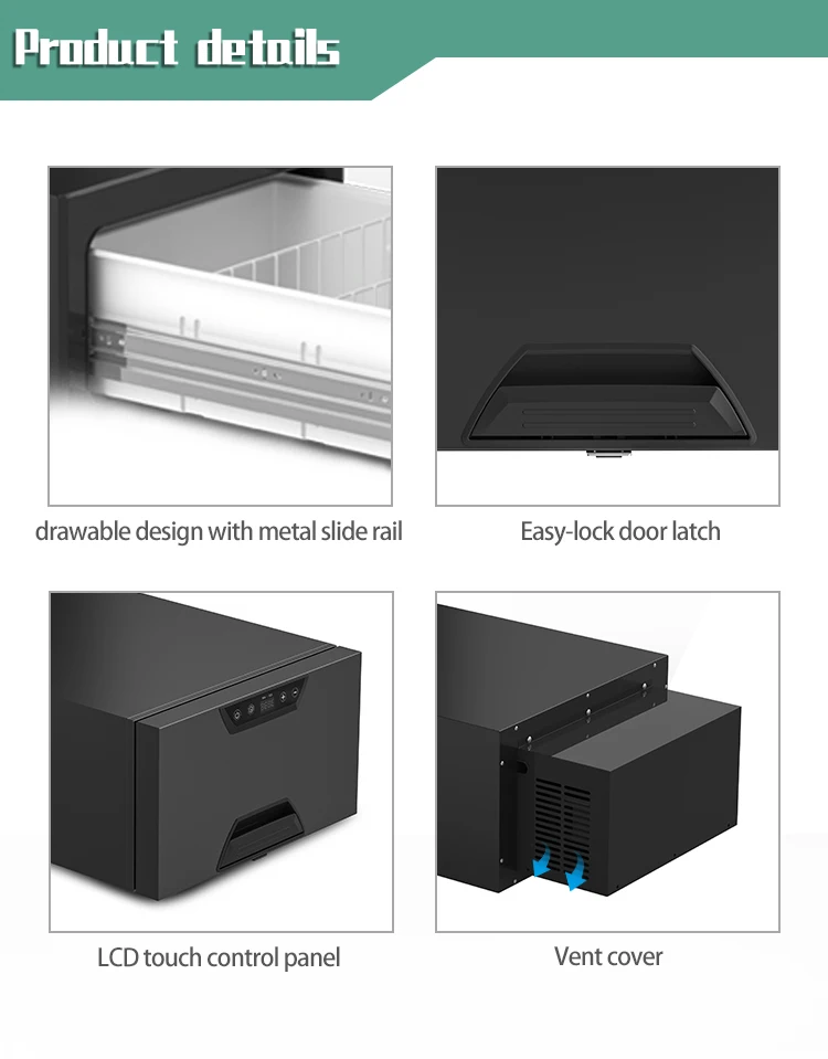 Mini 30l Drawer Portable Dc 12v 24v Car Fridge Convenient Compressor