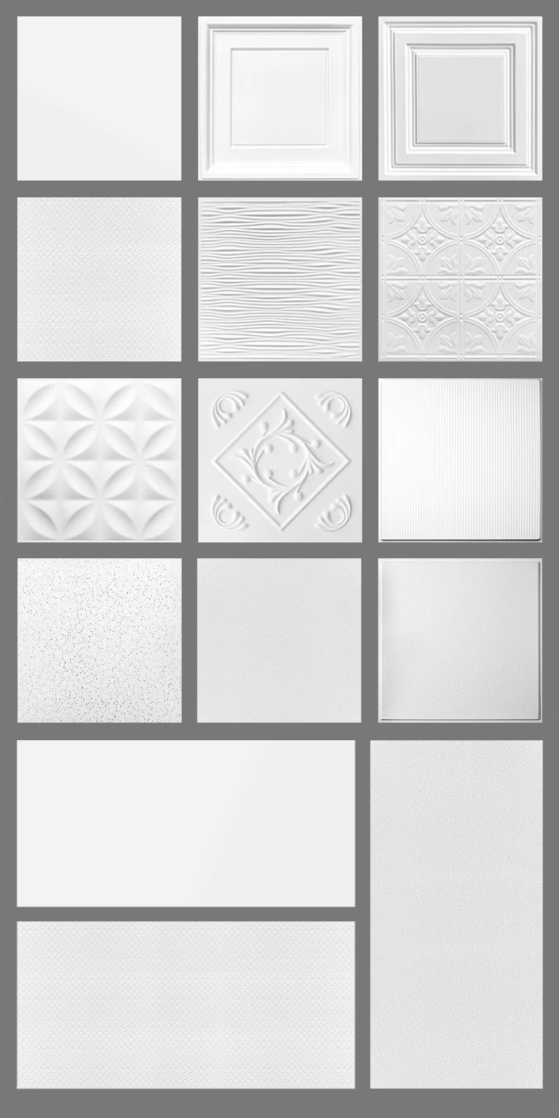 PVC Ceiling Tile Panel 2x2 Waterproof PVC Panels Flexible Plastic Ceilings Tiles White Black Color