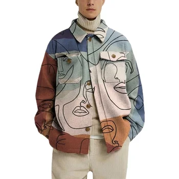 Men's autumn independent foreign trade station new fashion printed young jacket men coat men