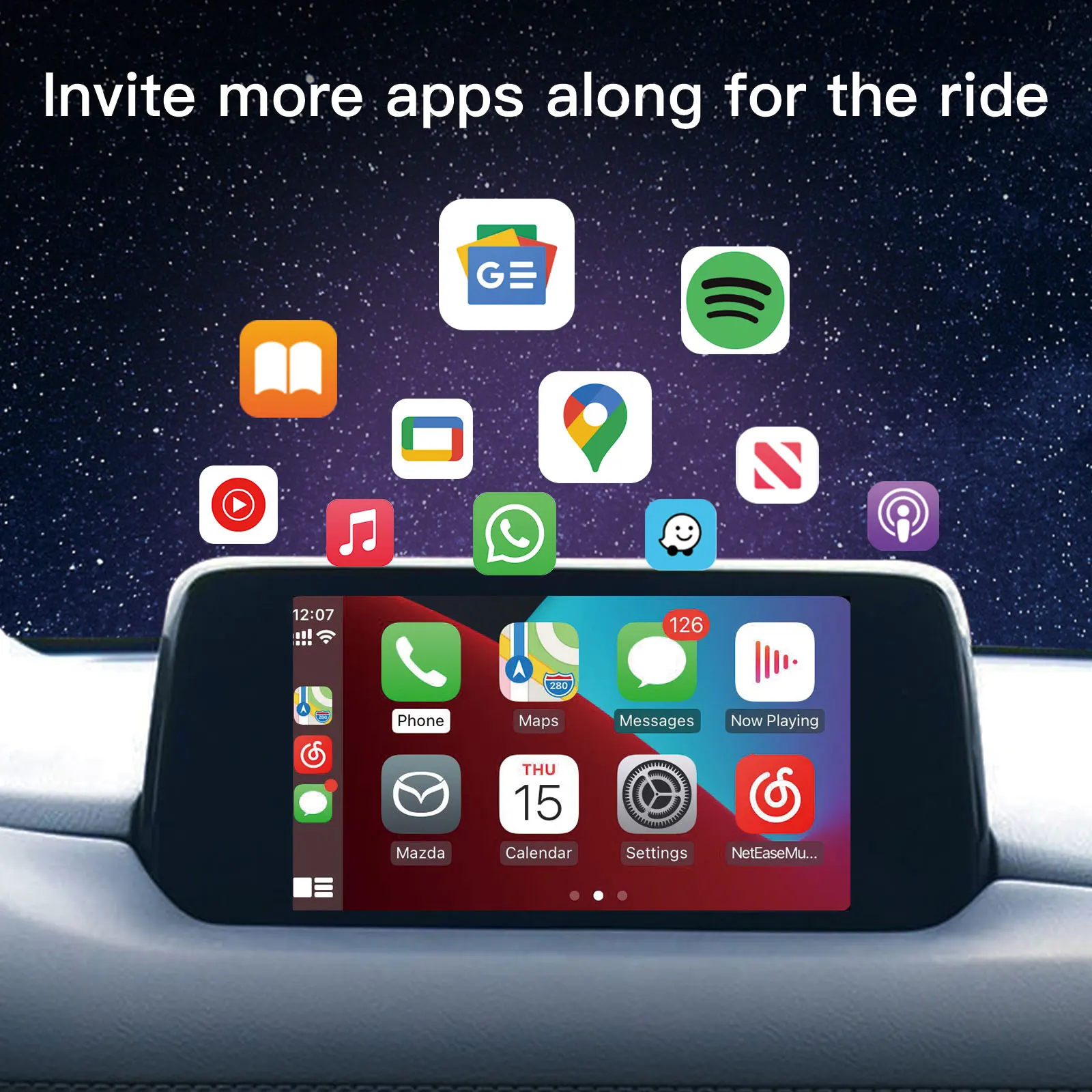 Autoabc Typec Fast Charging Apple Carplay Android Auto Adapter Usb Hub