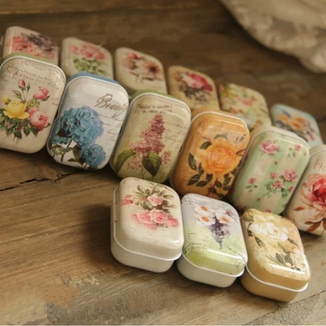 Custom Printed Decorative Small Tiny Collectables Child Resistant Vintage Metal Mini Candy Tin Boxes Packaging