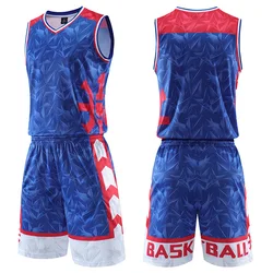 Red Blue Green Purple Orange Color Custom Reversible Basketball Sets Shirts  And Shorts