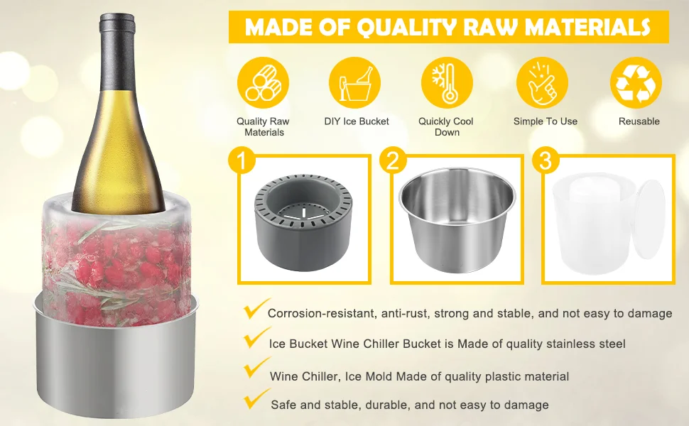 Customized Ice Bucket Champagne Bucket Ice Mold Wine Chiller For Wine