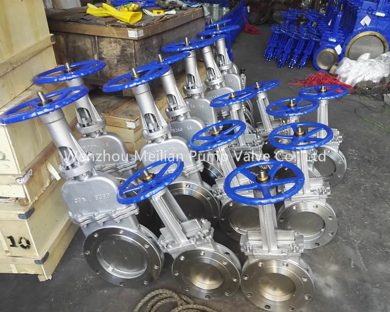 Pneumatic Operated Knife Gate Valve Wcb Ss304 Pneumatic Cylinder Air