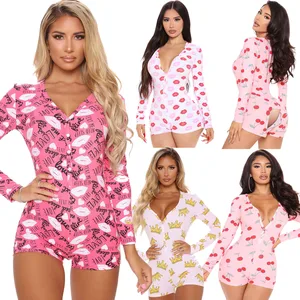 2026 Valentine's Day Women's Sexy V-Neck Fitness Dress High Waist Butt Revealing Home Comfortable Fabric Print Decoration Yoga