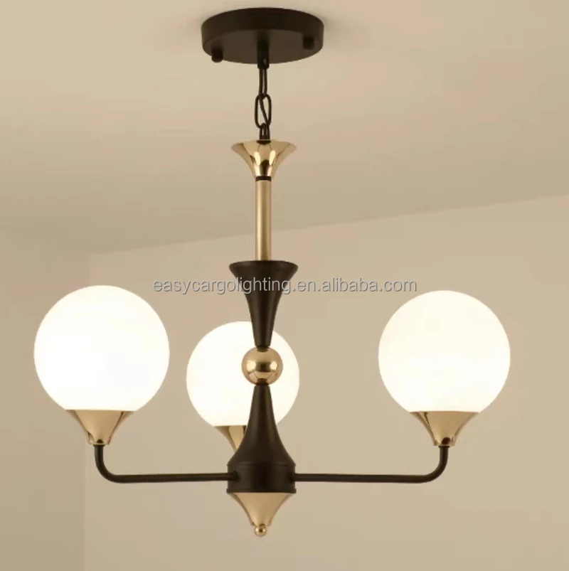 Black Round Metal Base E27 Bedside Pendant Light 3light 110v120v