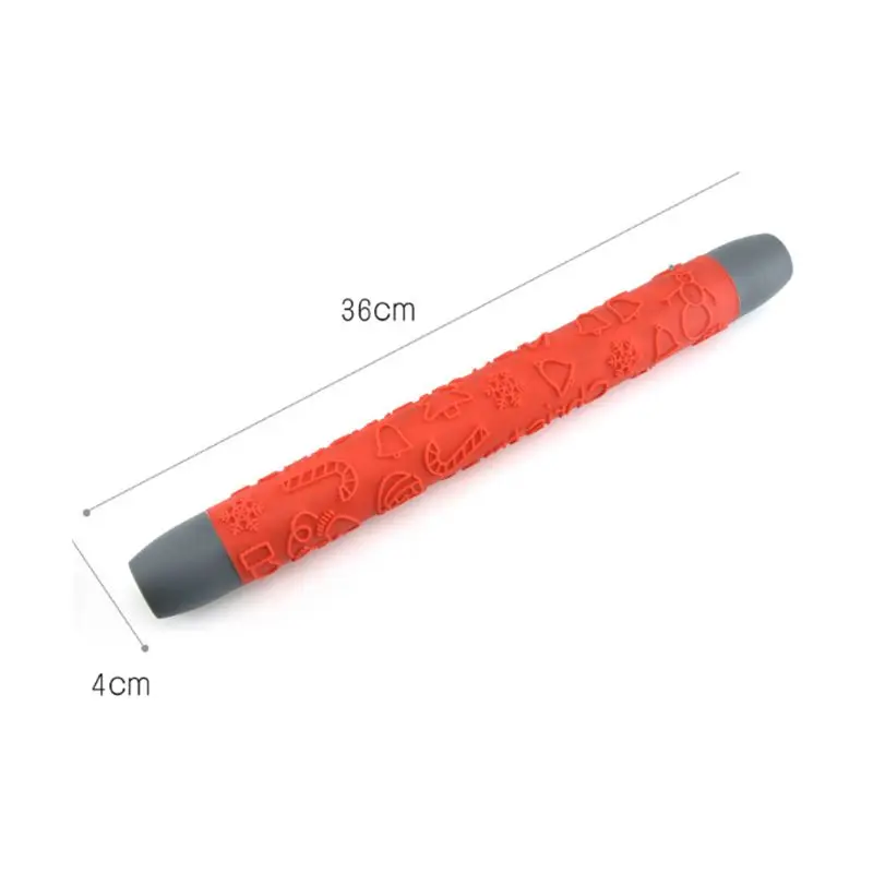 
 Lixsun 14 дюймов антипригарная поверхность и удобными рукоятками силиконовый Fondant (сахарная) рельефная Скалка  