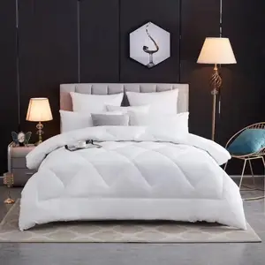Wholesale White 100% Cotton Duvet Inner with Microfiber Filling Breathable Simple Style All-Season Use