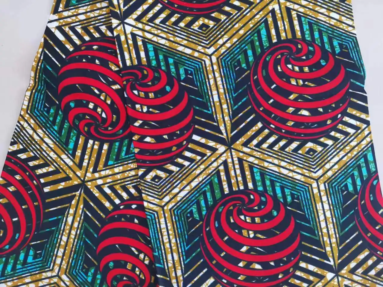 Tissu Wax Africain Ankara 100% Coton - Vendu Au Mètre, Imprimé Coloré, Largeur 115 Cm