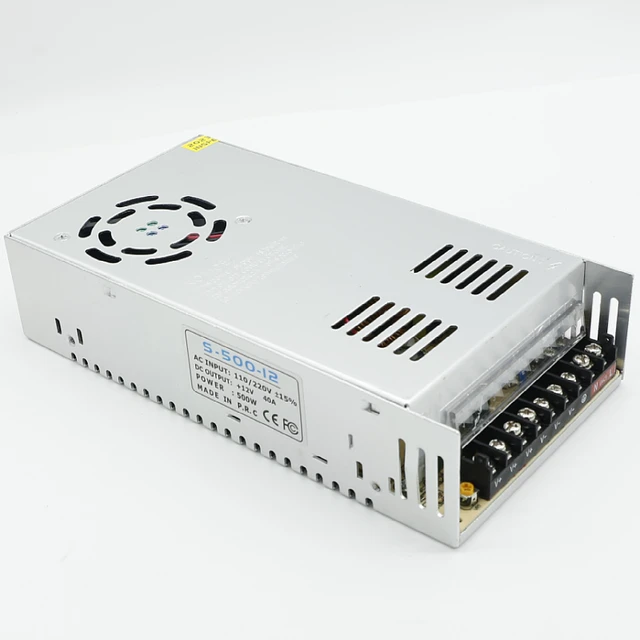 AC 110V/220V to DC 12V 40A 500W regulated transformer switching power supply driver for LED stage lighting security monitoring