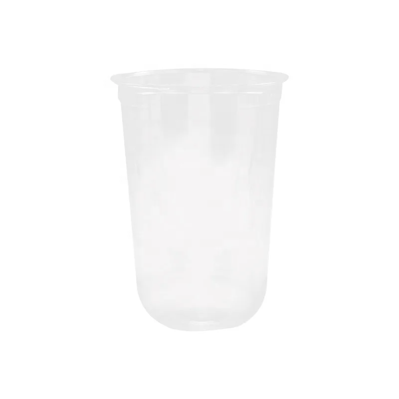 100% PLA Clear cup Eco-friendly Biodegradable Disposable U-bottom Cup for Cold Drinks