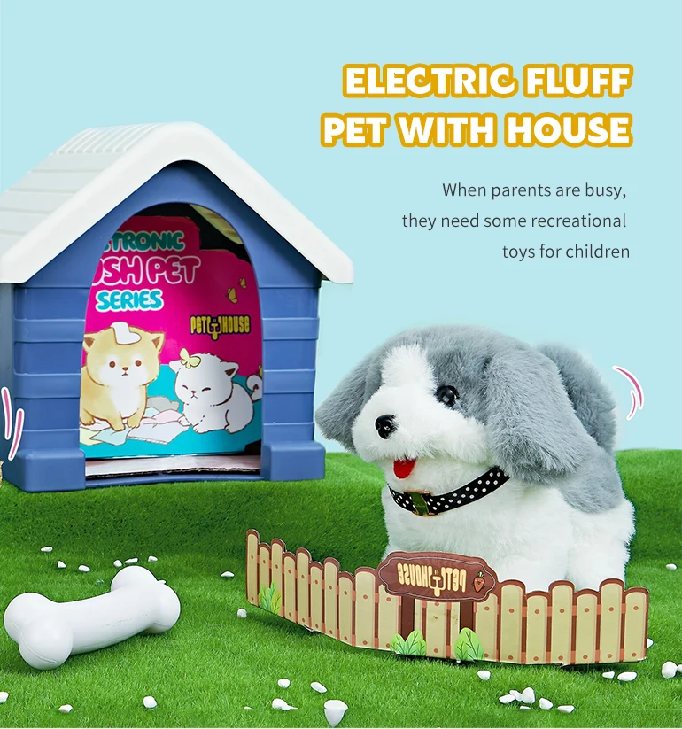 Chengji New Arrival Battery Operated Walking Barking Simulation Puppy Cute Plush Pet Soft Electric Toy Dog