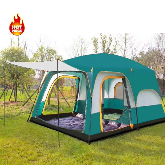 Best Sell Middle Size Tent Family Camping Tent Easy Setup 6-10 Person with Two Room For Family Camping