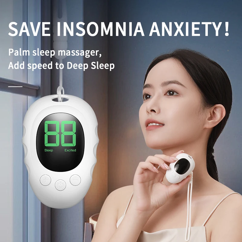 Comfortable Sleep Therapy Device  Relaxing Brain Sleep Device Microcurrent Heating Hand Warmer Hand Grip Pulse Sleep Aid