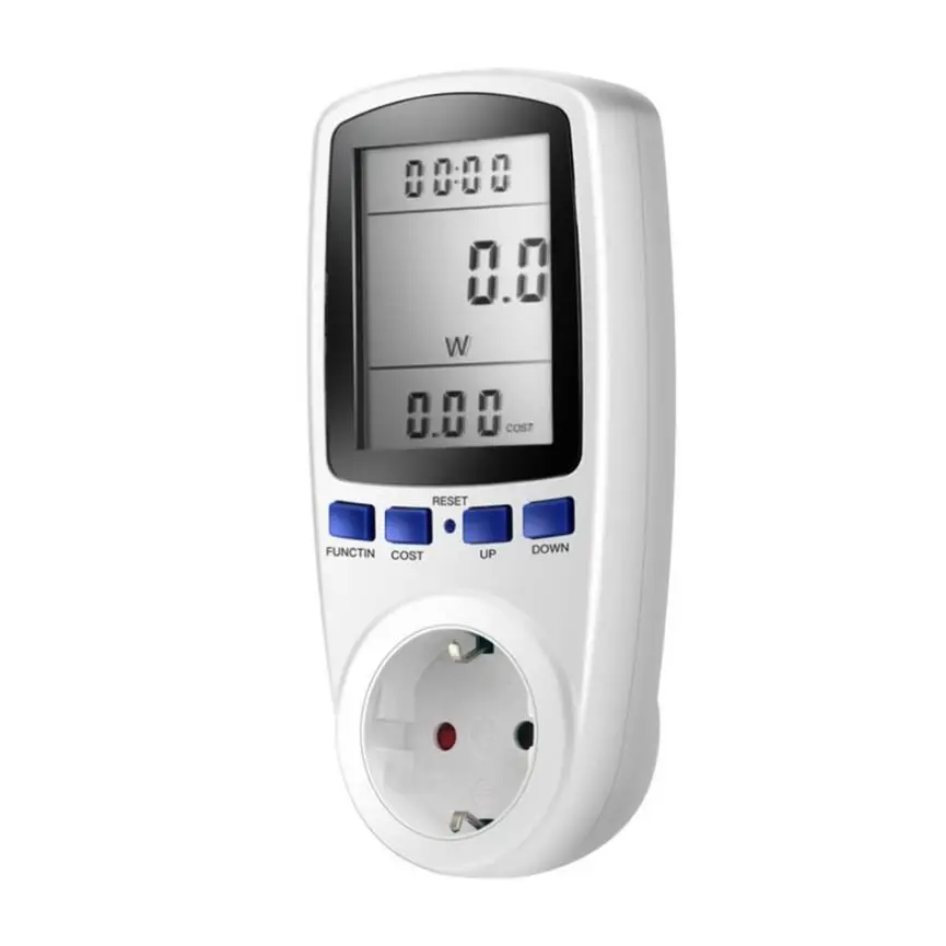 Plug Socket Digital Voltage Wattmeter Power Consumption Watt Energy Meter AC Electricity Analyzer Monitor