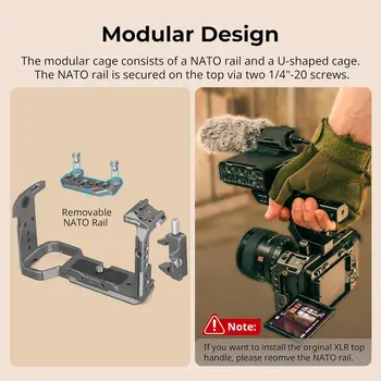 For SmallRig FX3/FX30 HawkLock Quick Release Camera Cage Kit -in QR Cold Shoe NATO Rail/QR Plate Arca Modular Design detail image