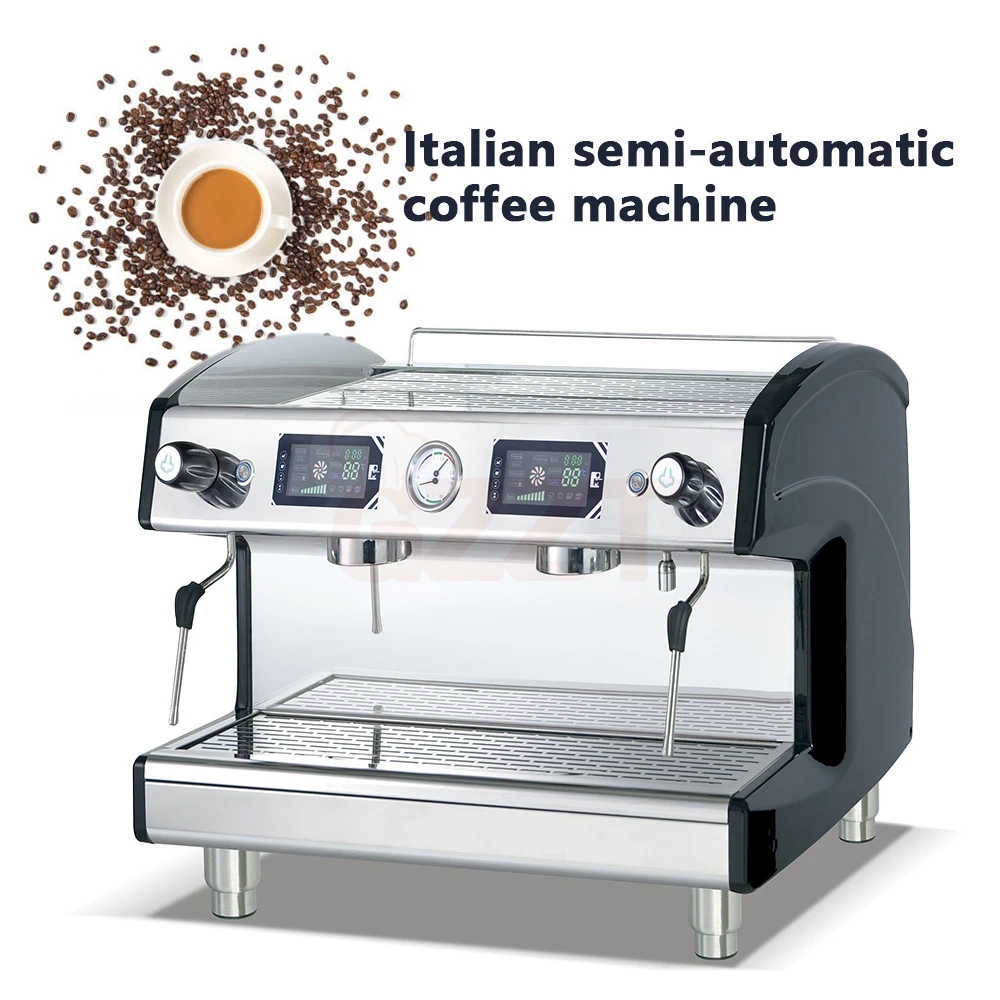 リーンディ イタリアポンプ付き商用ダブルグループエスプレッソイタリアンラテ半自動ステンレス鋼電気カプチーノコーヒーマシン Buy Cafe