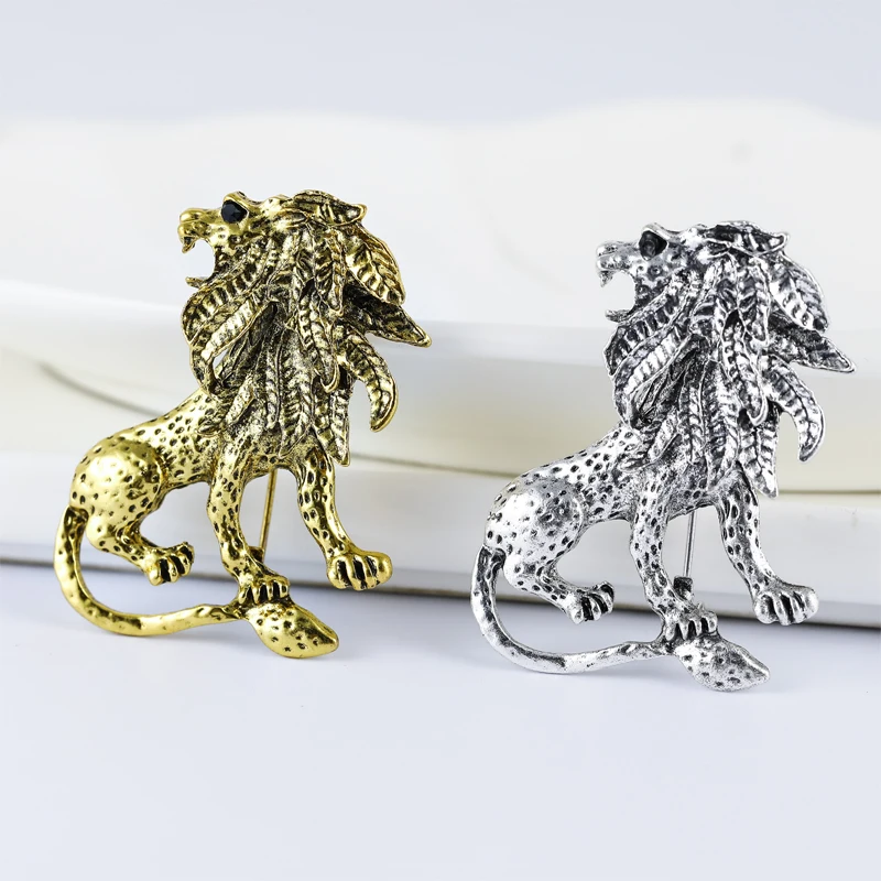 HUJUON Retro Lion Animal Pin Brooch for Men Women. Liberia | Ubuy Fashion Brooch Animal Brooch Pin 3-Piece Retro Lion Men Punk Suit