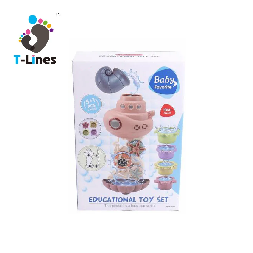 
 2021 новый дизайн игрушек для ванны детский набор для ванной комнаты мультяшная Штабелируемая чашка для ванны красочные игрушки для детей  