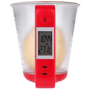 Electronic Measuring Cup Plastic Tool Graduated Digital Jug With Scales  Kitchen Beaker Weigh Temperature Measurement LCD Display