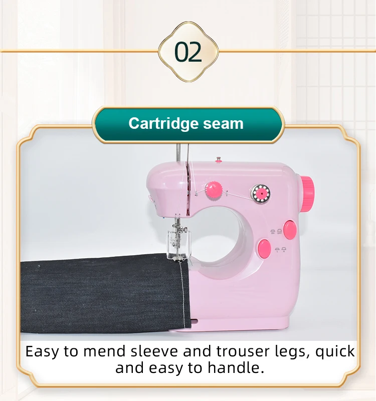 301 Mini Portable Electric Sewing Machine With Protection Function,Extension Table,Straight Line Sewing Machine for Home Use