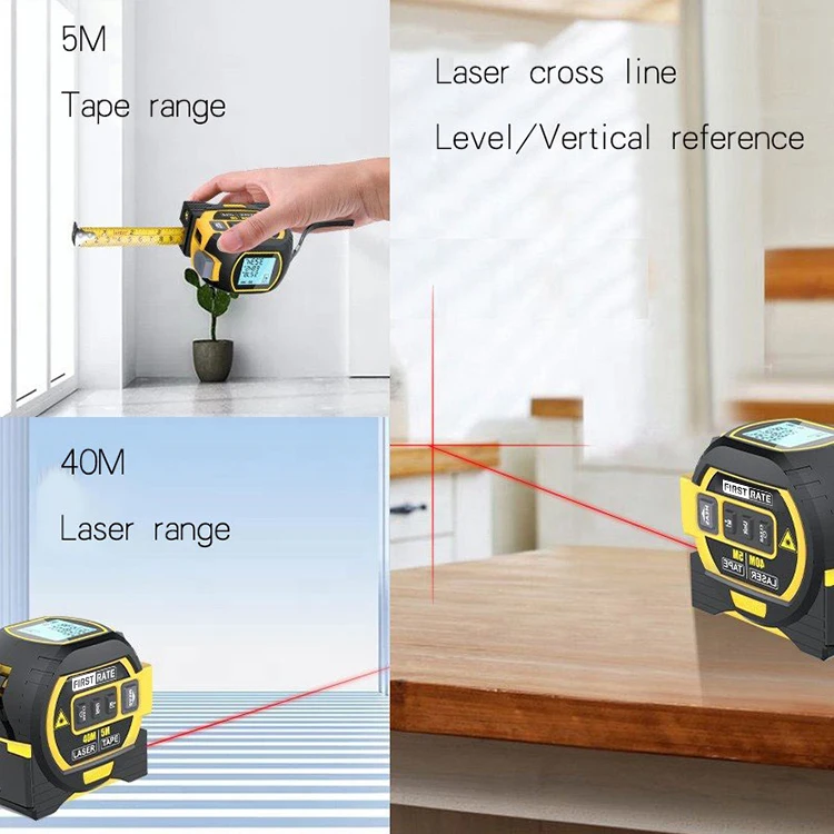 3 in 1 Digital Distance Range Laser Measure Tape