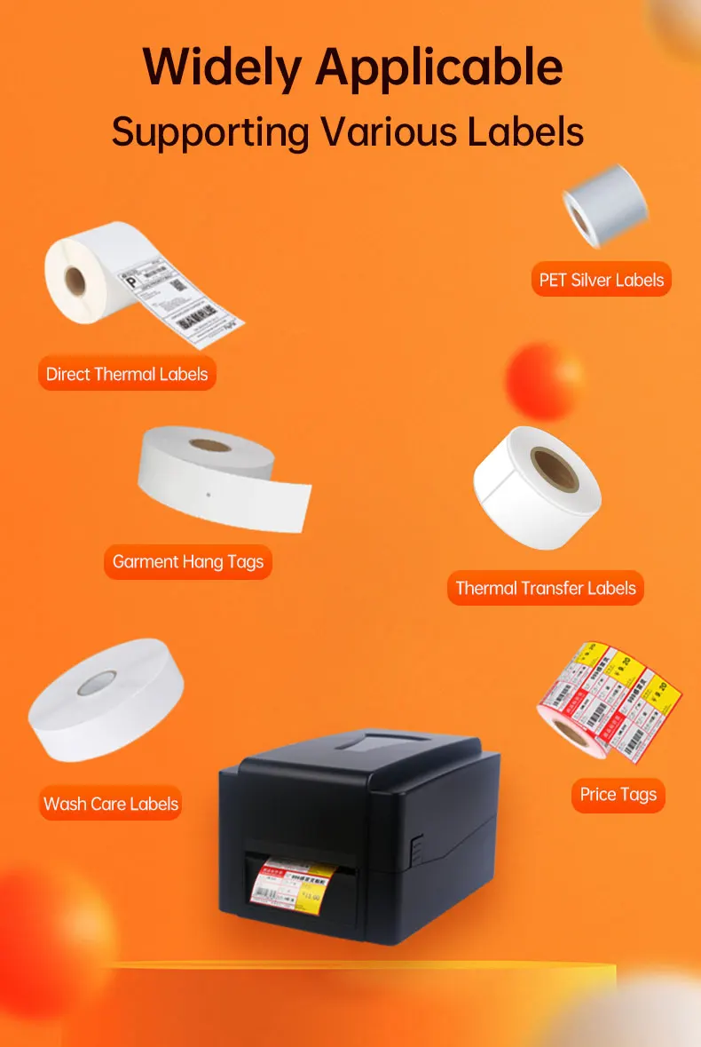 High Speed Clothing Machine Hang Tags Printer for Garment Tags Sticker Printing Machine 300dpi Thermal Shipping Label Printer