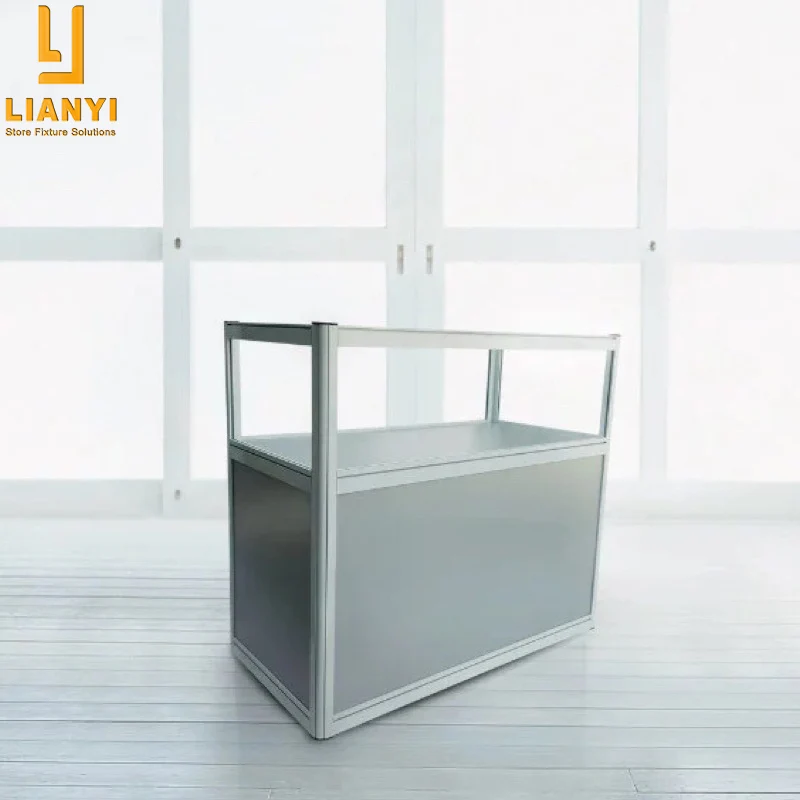 Custom Logo Foldable Aluminum Frame LED Glass Showcase Portable Jewelry Display Cases for Trade Shows