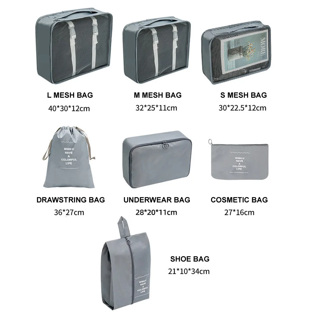Set di 6 cubi da viaggio Compression da viaggio organizer